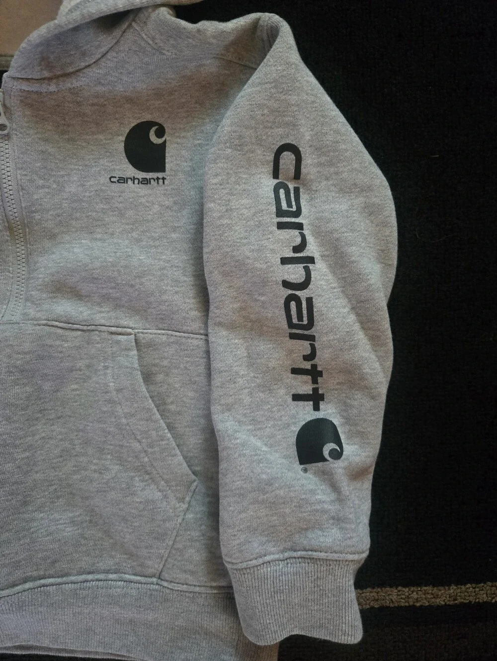 Carhartt Kids Light Gray Half‑Zip Hoodie